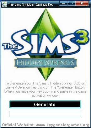 The Sims 3 Hidden Springs Keygen